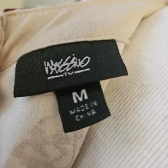 Mossimo Womens Medium A Line Burgundy And Ivory Multi Sleeveless Dress Zip Up - Picture 5 of 5